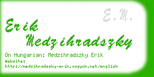 erik medzihradszky business card